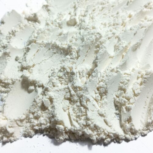 Detail of 2-Bromo-4-Methylpropiophenone powder spread on white paper