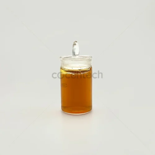 High resolution view of PMK oil in a glass container